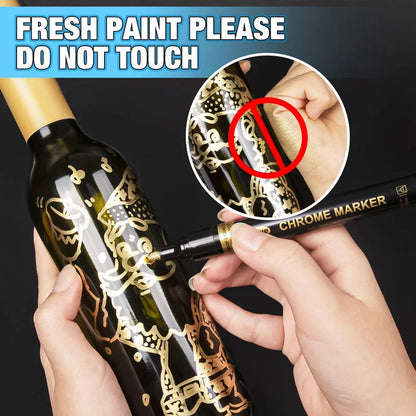 3pcs Chrome Mirror Marker Pens 2mm Gold & Silver Set by HitMyNeed