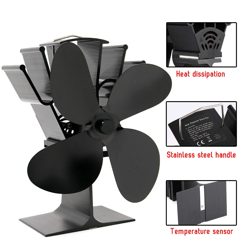 4-Blade Heat Powered Fireplace Fan by HitMyNeed