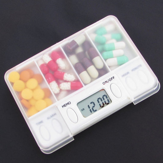 4-Grid Pill Box with Digital Timer and Alarm by HitMyNeed