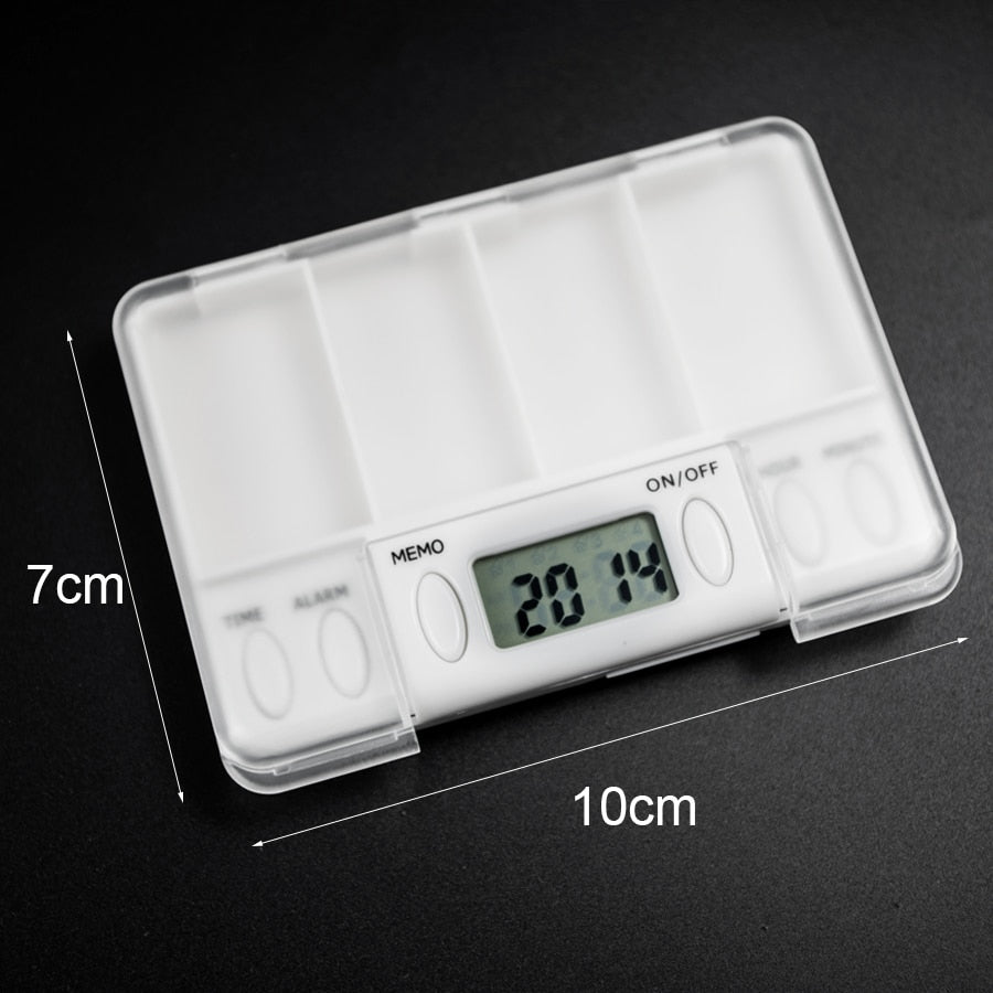 4-Grid Pill Box with Digital Timer and Alarm by HitMyNeed