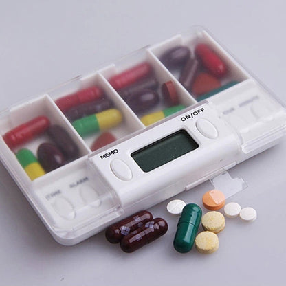 4-Grid Pill Box with Digital Timer and Alarm by HitMyNeed