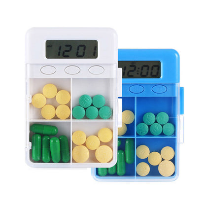4 Grid Smart Pill Organizer with Reminder Alerts by HitMyNeed