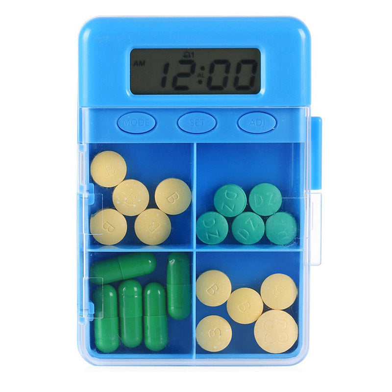 4 Grid Smart Pill Organizer with Reminder Alerts by HitMyNeed