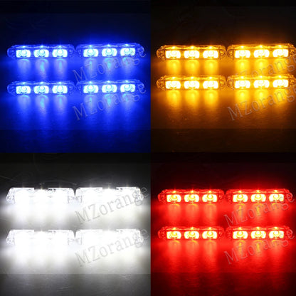 4-Head 12V LED Strobe Grill Warning Lights Kit by HitMyNeed