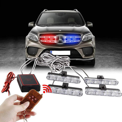 4-in-1 12V LED Emergency Strobe Grille Light Kit by HitMyNeed