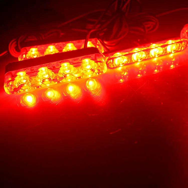4-in-1 12V LED Emergency Strobe Grille Light Kit red by HitMyNeed