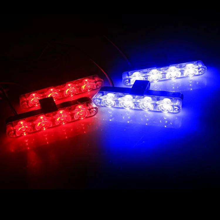4-in-1 12V LED Emergency Strobe Grille Light Kit red-and-blue by HitMyNeed