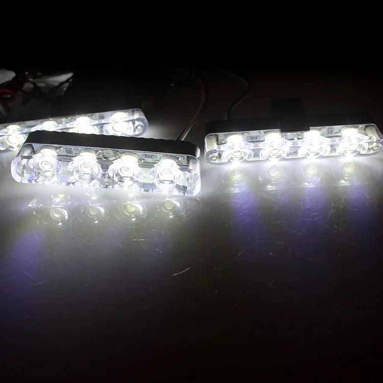 4-in-1 12V LED Emergency Strobe Grille Light Kit white by HitMyNeed