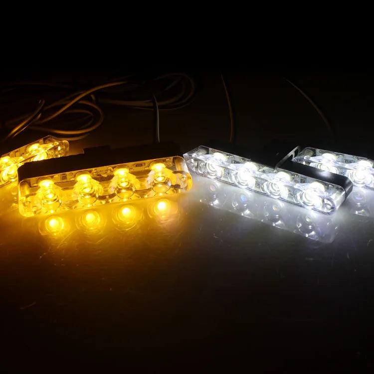 4-in-1 12V LED Emergency Strobe Grille Light Kit white-and-yellow by HitMyNeed
