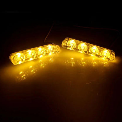 4-in-1 12V LED Emergency Strobe Grille Light Kit yellow by HitMyNeed