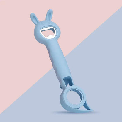 4-in-1 Bottle, Jar & Can Opener with Corkscrew blue by HitMyNeed