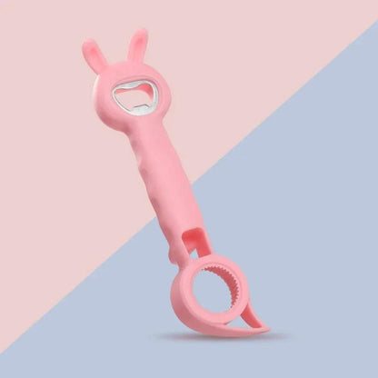 4-in-1 Bottle, Jar & Can Opener with Corkscrew pink by HitMyNeed