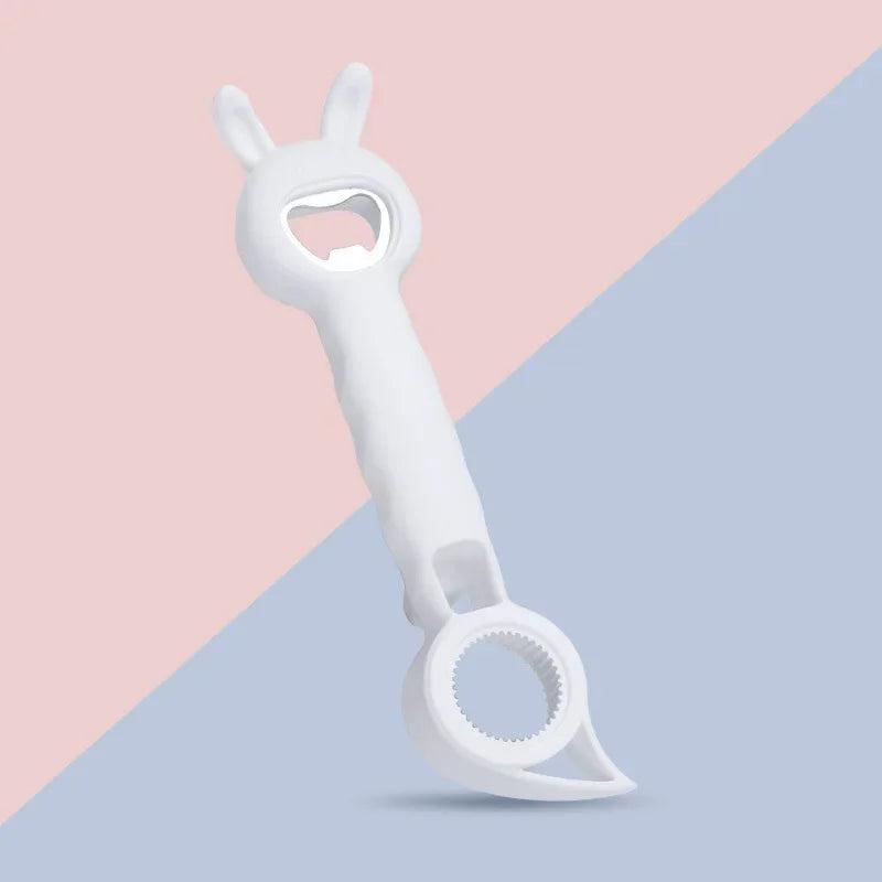 4-in-1 Bottle, Jar & Can Opener with Corkscrew white by HitMyNeed