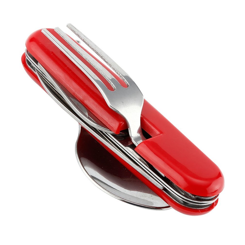 4-in-1 Camping Utensil Set with Folding Design by HitMyNeed