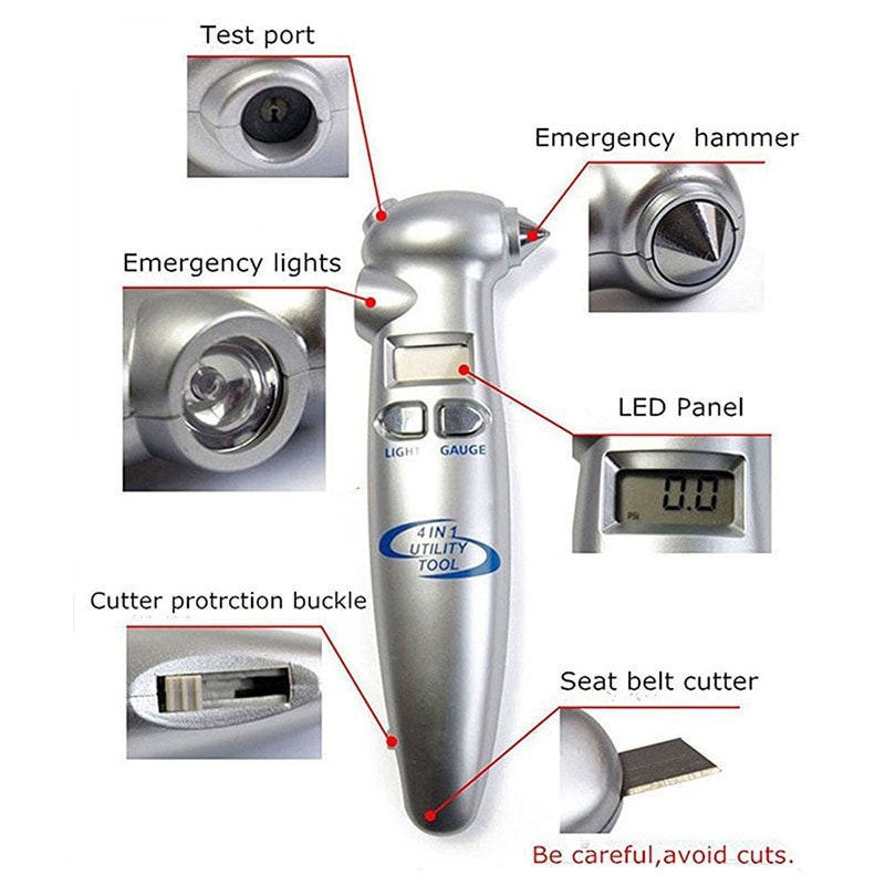 4-in-1 Car Emergency Escape and Safety Tool by HitMyNeed