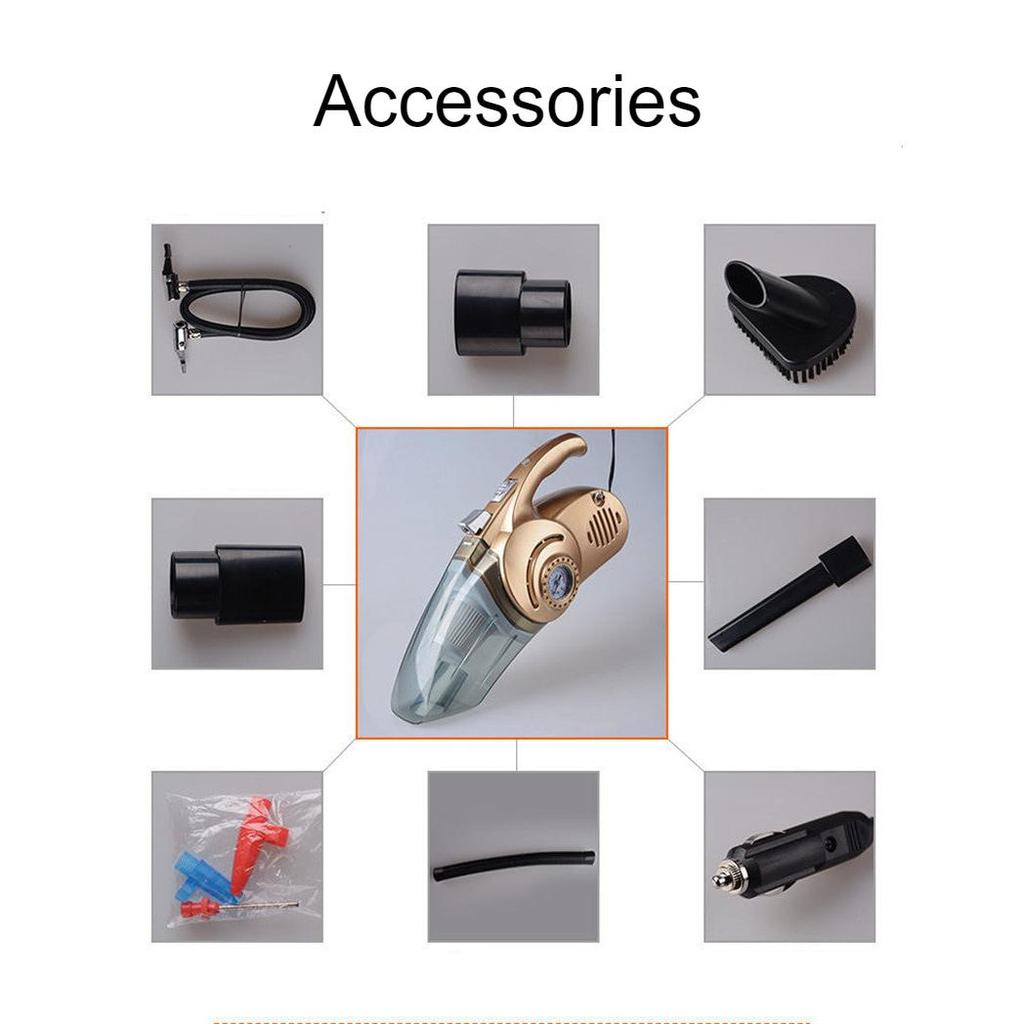 4-in-1 Car Vacuum Cleaner with Air Pump & LED Light by HitMyNeed