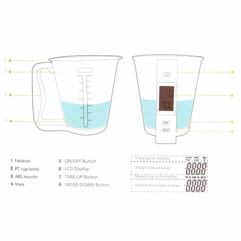 4-in-1 Detachable Measuring Jug Scale 1000g / 600ml by HitMyNeed