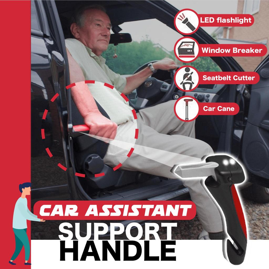 4-in-1 Elderly Car Assist Handy Bar with Safety Tools by HitMyNeed