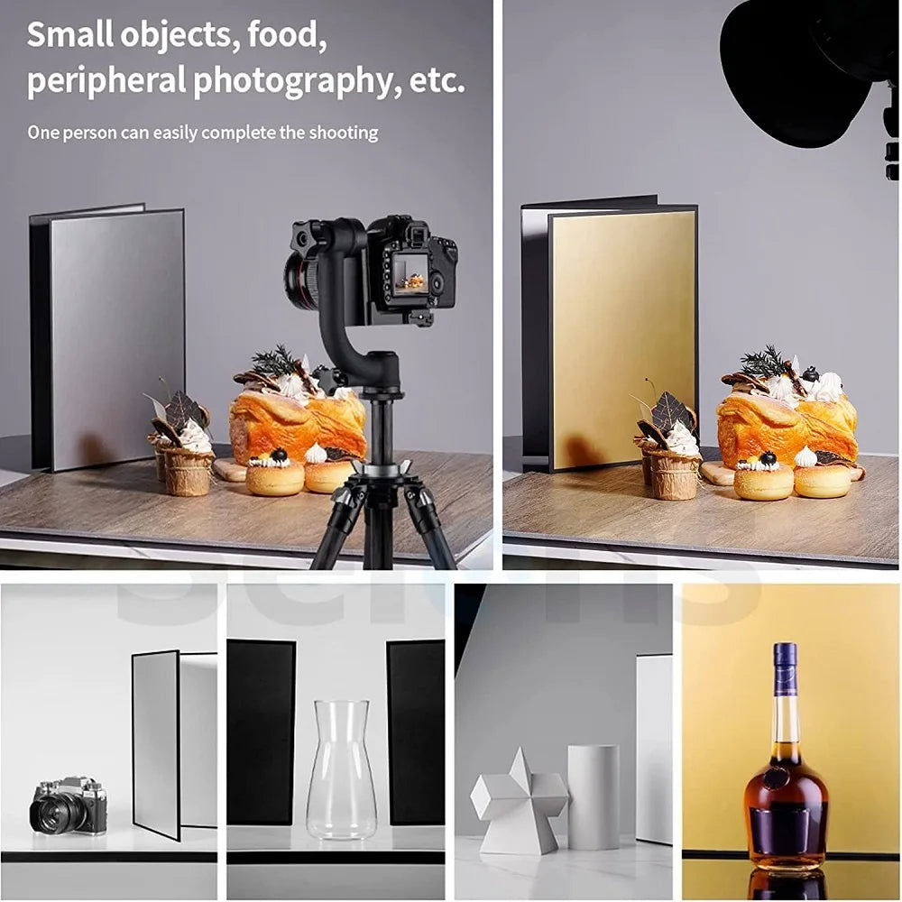 4-in-1 Folding Photography Reflector Book Board A3/A4 by HitMyNeed