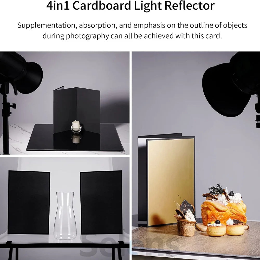 4-in-1 Folding Photography Reflector Book Board A3/A4 by HitMyNeed