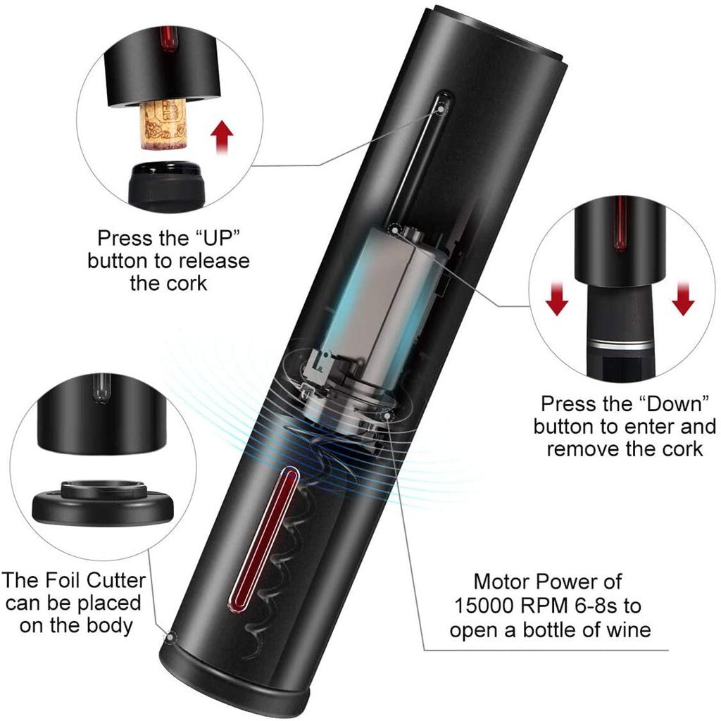 4-in-1 Rechargeable Electric Wine Opener Set by HitMyNeed