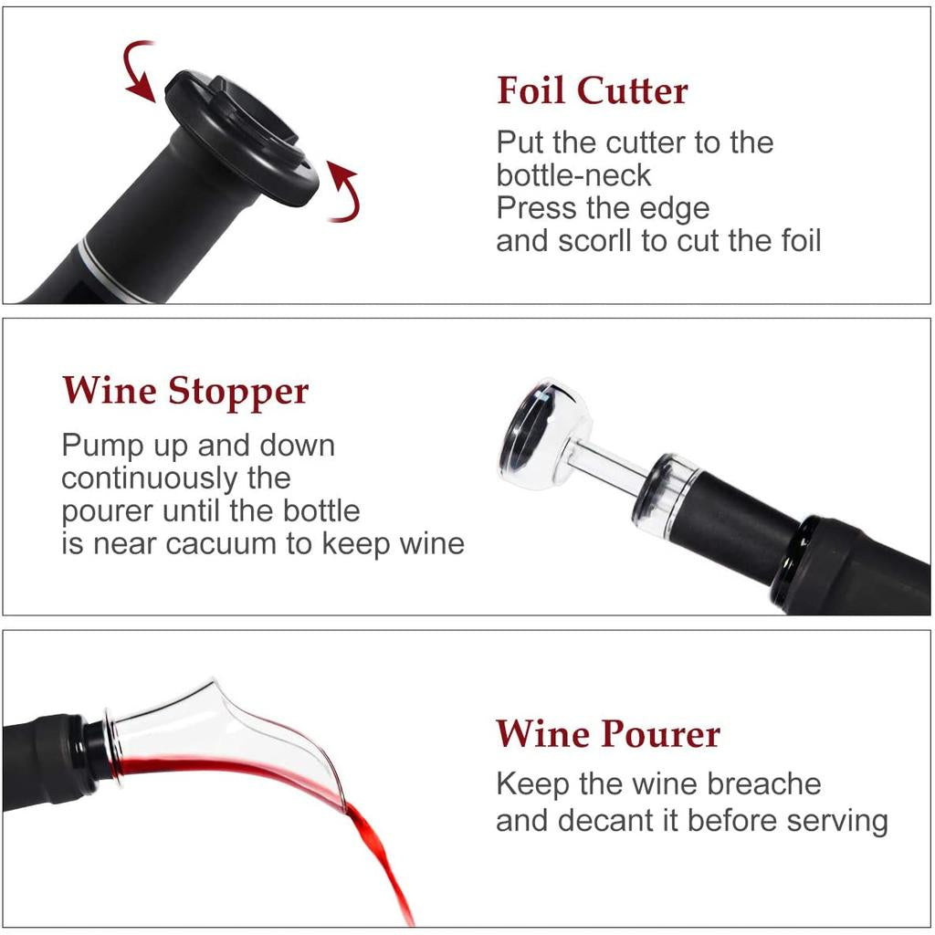 4-in-1 Rechargeable Electric Wine Opener Set by HitMyNeed