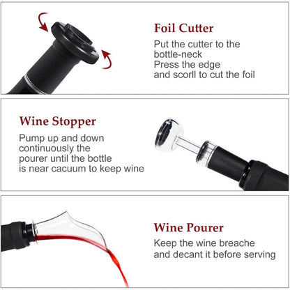 4-in-1 Rechargeable Electric Wine Opener Set by HitMyNeed
