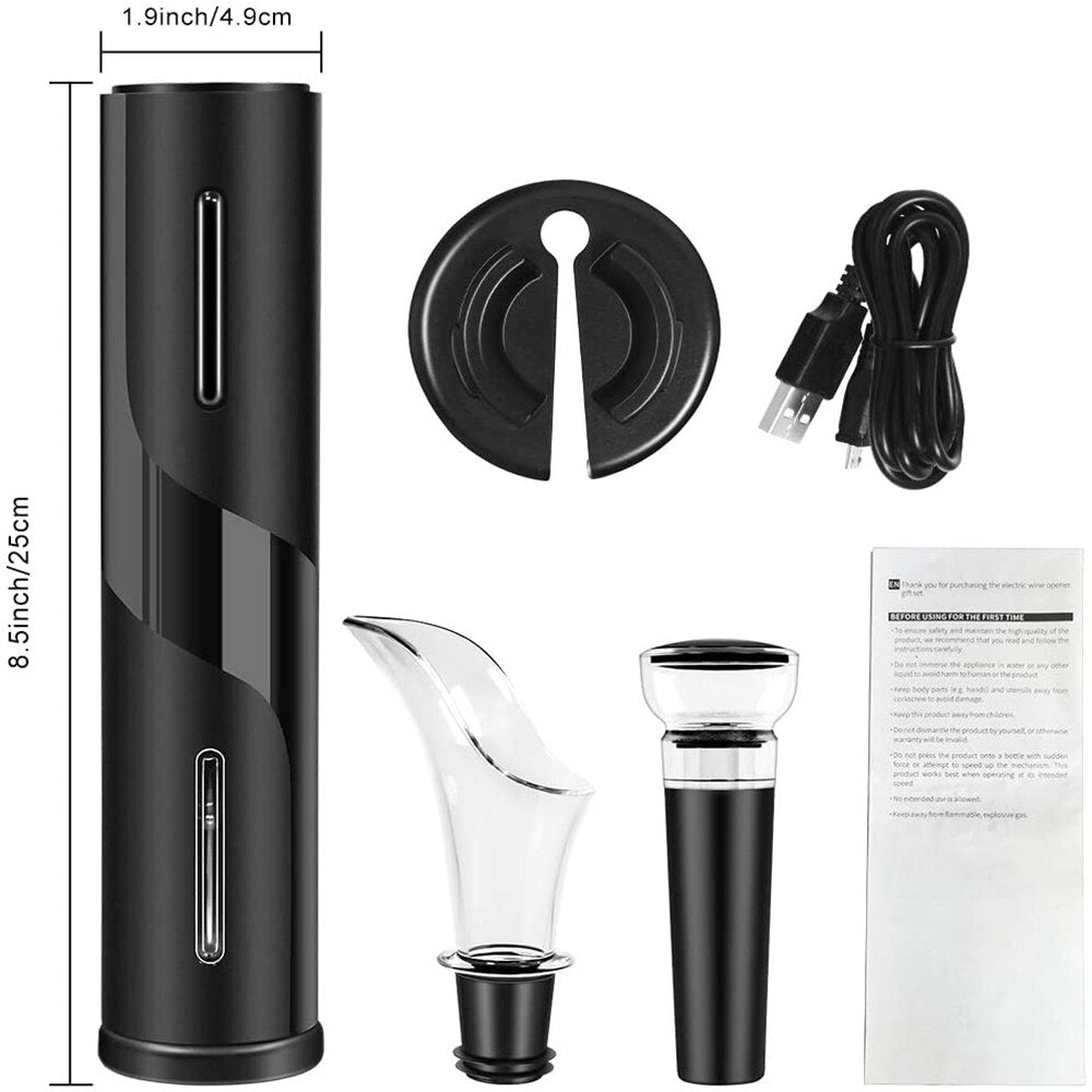 4-in-1 Rechargeable Electric Wine Opener Set by HitMyNeed