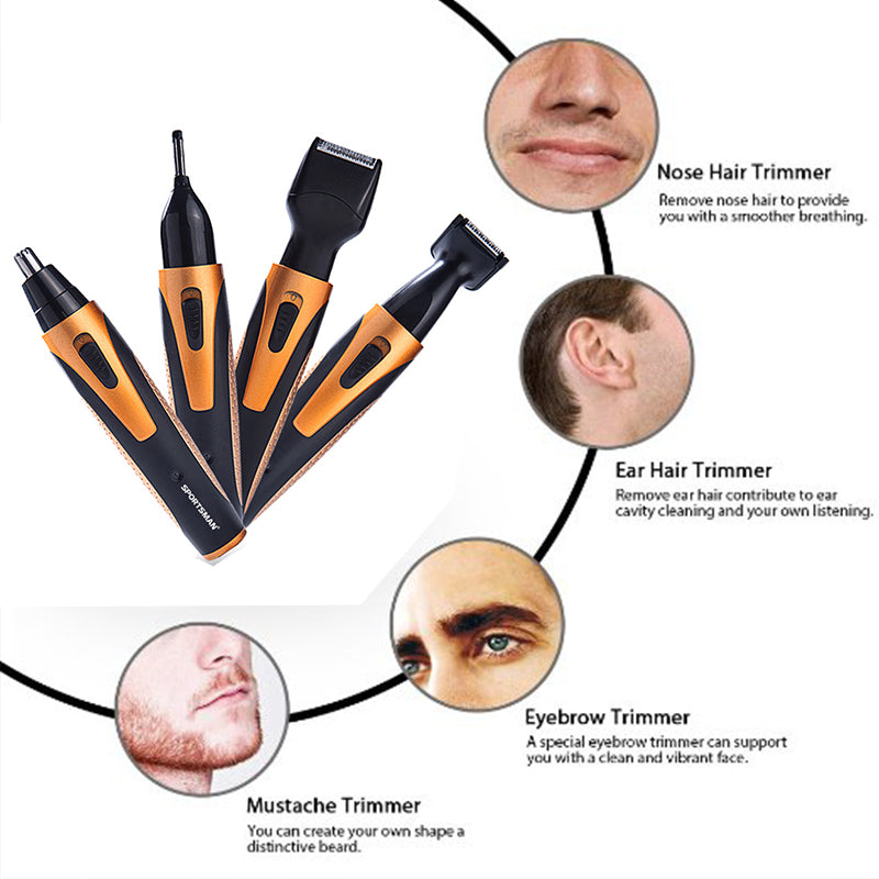 4-in-1 Rechargeable Nose and Facial Hair Trimmer by HitMyNeed