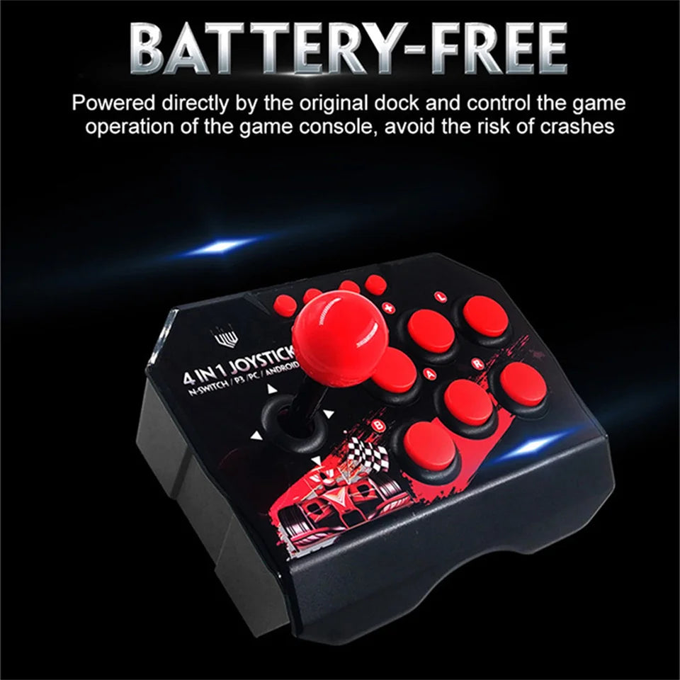 4-in-1 Retro Arcade Fight Stick for PS, Switch, PC, Android by HitMyNeed