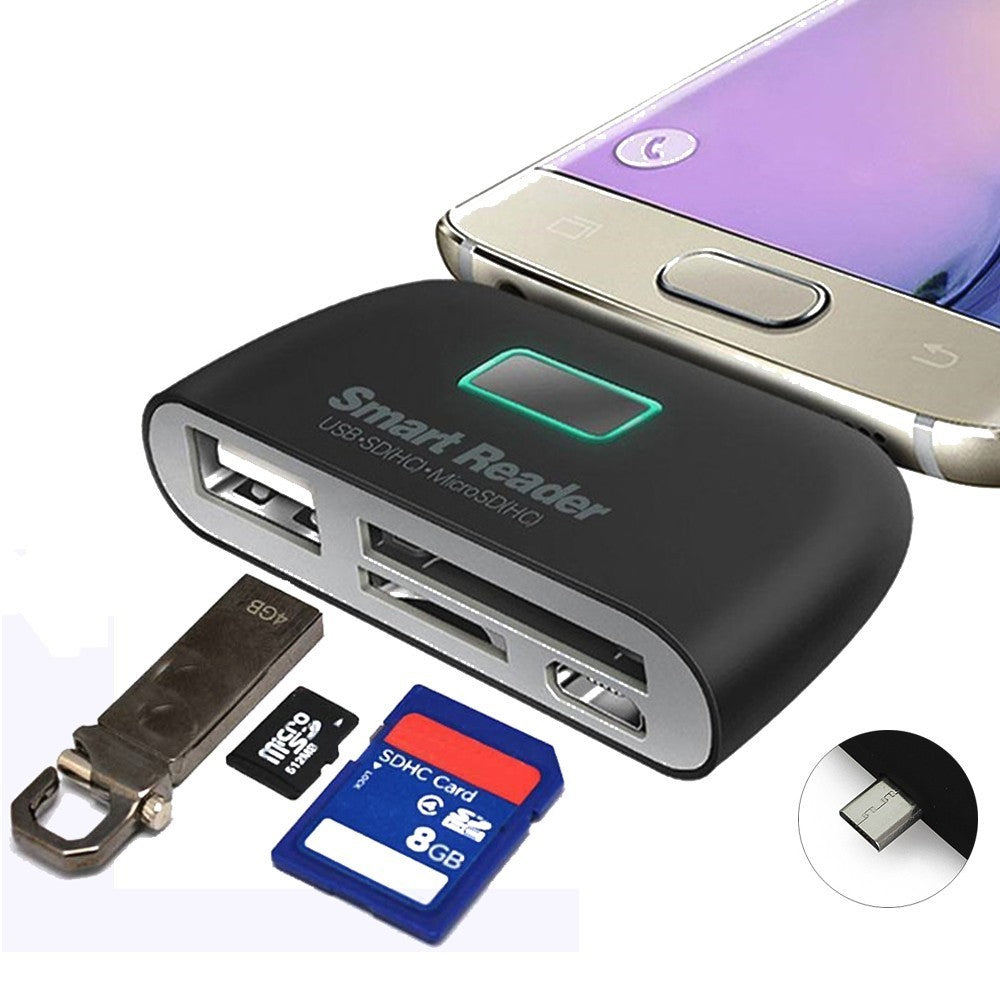 4-in-1 Type-C Mobile Card Reader and USB OTG Hub by HitMyNeed