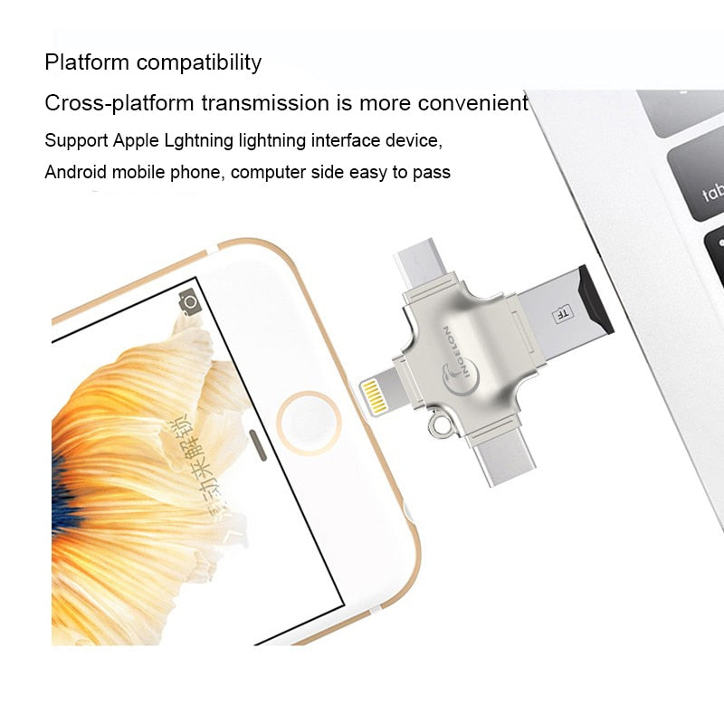 4-in-1 USB SD Card Reader & Flash Drive Adapter by HitMyNeed