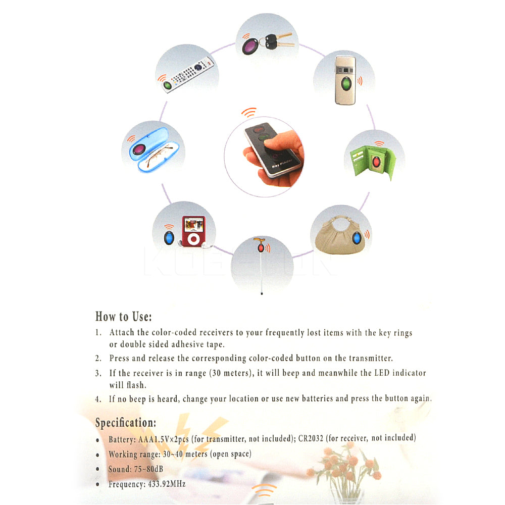 4-Key Finder Tracker Set with Remote Control by HitMyNeed
