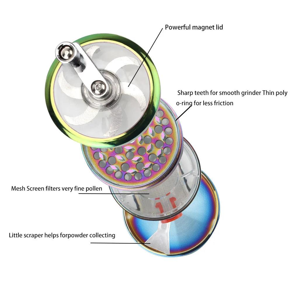 4-Layer Hand Crank Herb Grinder with Drawer by HitMyNeed