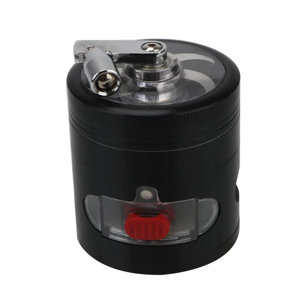 4-Layer Hand Crank Herb Grinder with Drawer black by HitMyNeed