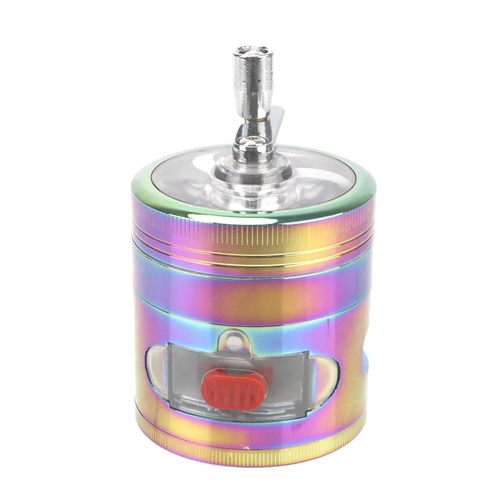 4-Layer Hand Crank Herb Grinder with Drawer colorful by HitMyNeed