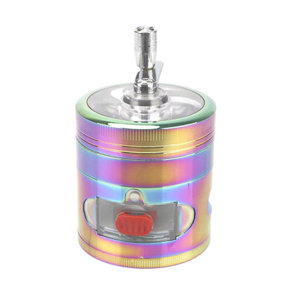 4-Layer Hand Crank Herb Grinder with Drawer colorful by HitMyNeed