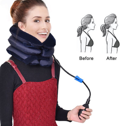 4-Layer Inflatable Cervical Neck Traction Collar by HitMyNeed