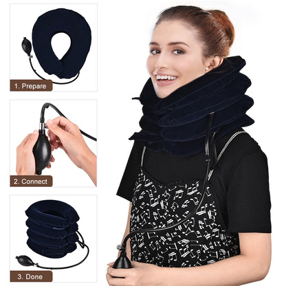 4-Layer Inflatable Cervical Neck Traction Collar by HitMyNeed