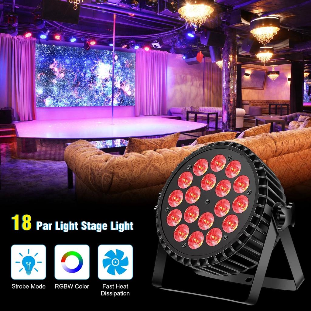 4-Pack 200W RGBW LED PAR Lights with DMX Control by HitMyNeed