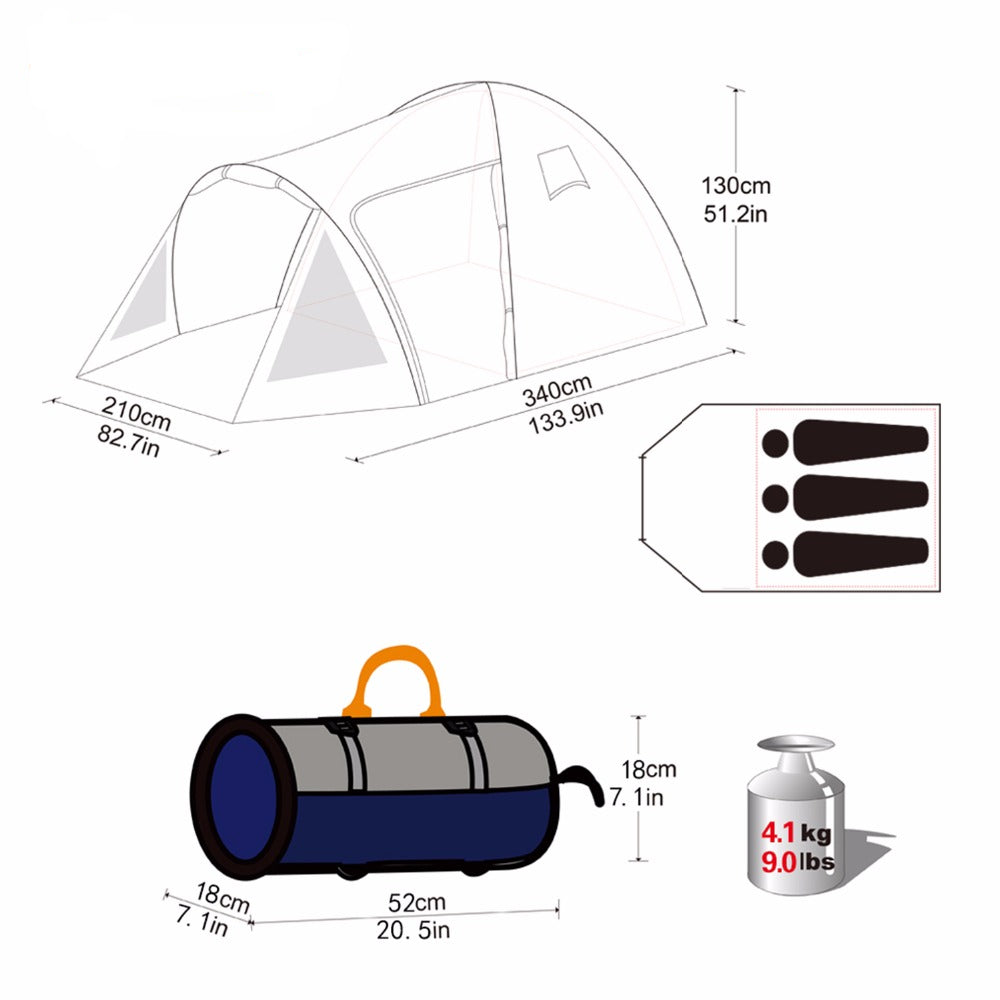 4-Person Lightweight Camping Tent with Screened Room by HitMyNeed
