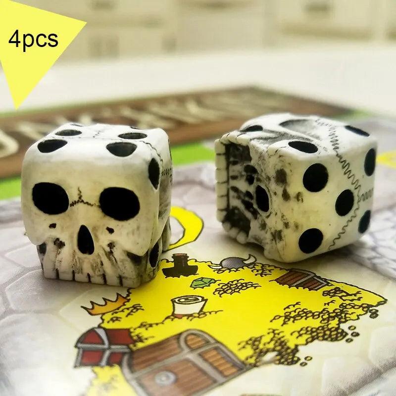 4-Piece 6-Sided Skull Dice Set for Board & RPG Games by HitMyNeed
