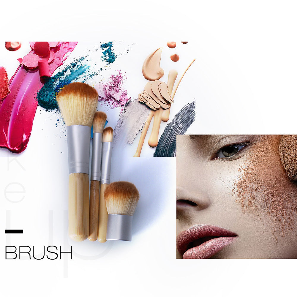 4-Piece Foundation & Face Makeup Brush Set by HitMyNeed