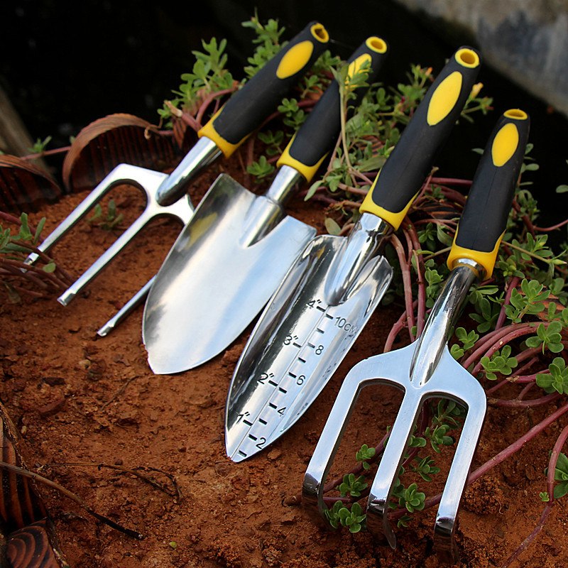 4-Piece Garden Hand Tool Set with Colour Handles by HitMyNeed