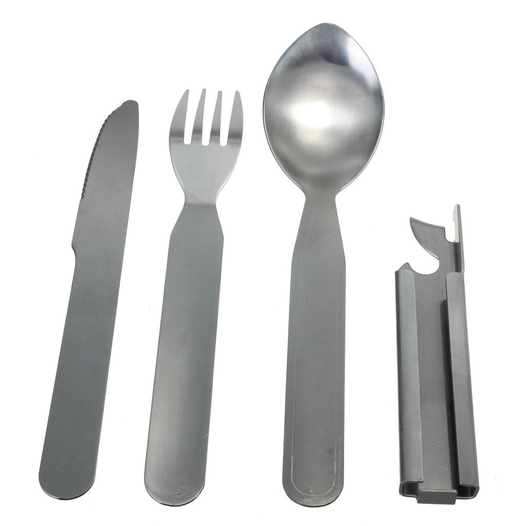 4-Piece Portable Stainless Steel Silverware Set by HitMyNeed