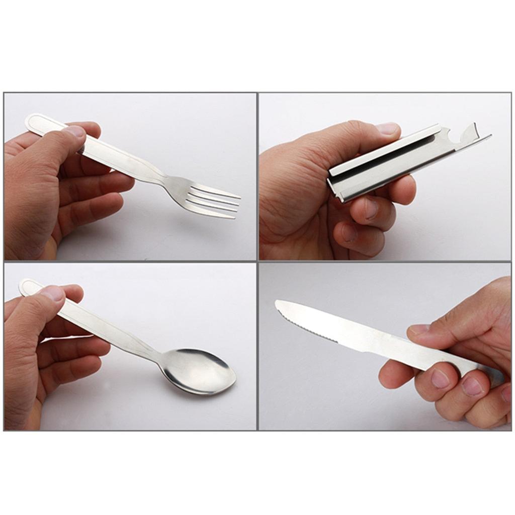 4-Piece Portable Stainless Steel Silverware Set by HitMyNeed
