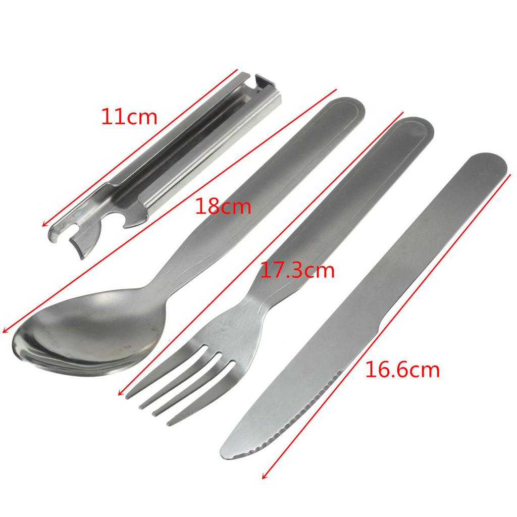 4-Piece Portable Stainless Steel Silverware Set by HitMyNeed