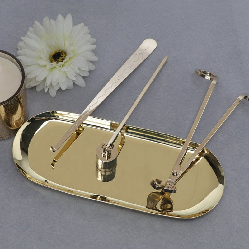 4-Piece Stainless Steel Candle Care Snuffer Set by HitMyNeed