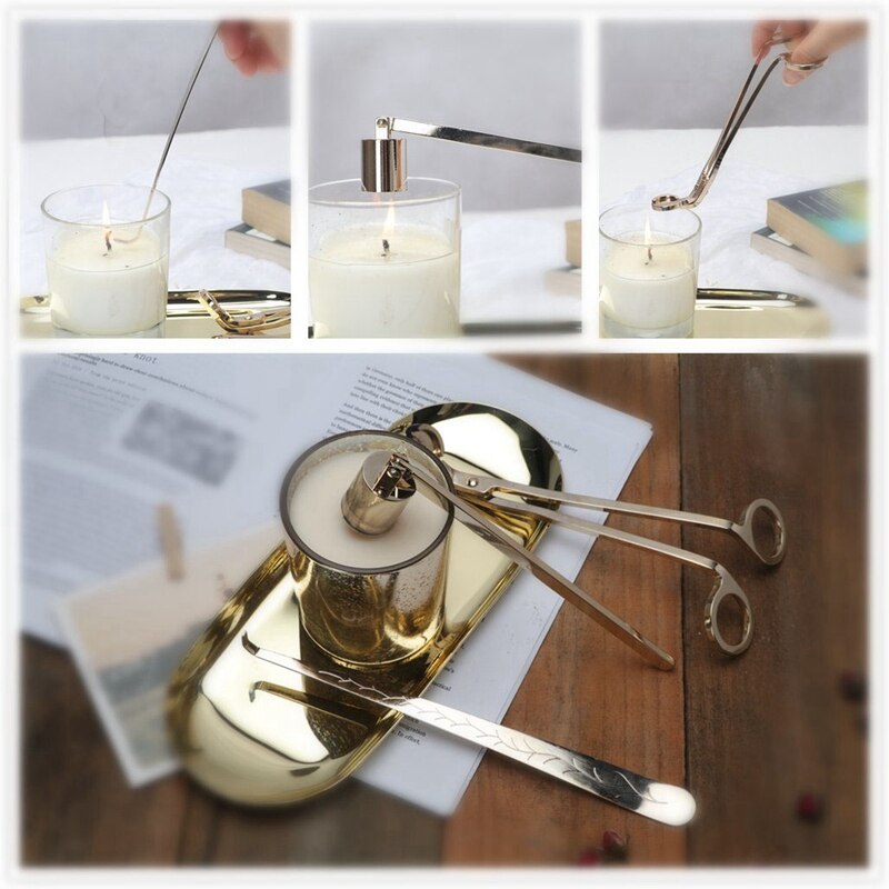 4-Piece Stainless Steel Candle Care Snuffer Set by HitMyNeed