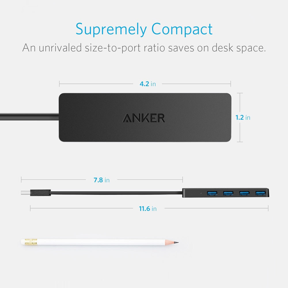 4-Port USB 3.0 Hub High-Speed Data Splitter by HitMyNeed